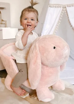 HOMCOM Kids Rocking Rabbit Plush Toy