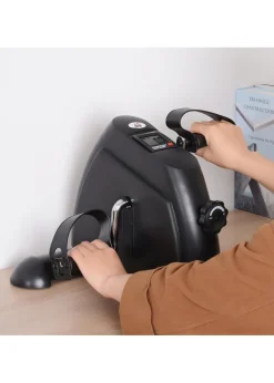 HOMCOM Mini Exercise Bike Portable Pedal Manual Machine Indoor Fitness Black