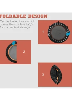 HOMCOM 40" Foldable Mini Fitness Trampoline w/ Foam Handle Orange