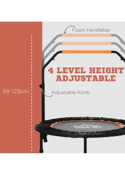 HOMCOM 40" Foldable Mini Fitness Trampoline w/ Foam Handle Orange