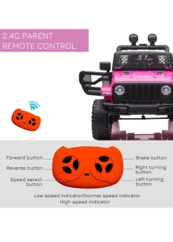 HOMCOM 12V Kids Electric Ride On Car Truck Off-road Toy with Remote Control (Pink)