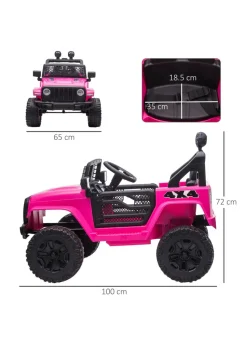 HOMCOM 12V Kids Electric Ride On Car Truck Off-road Toy with Remote Control (Pink)