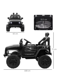 HOMCOM 12V Kids Electric Ride On Car Truck Off-road Toy with Remote Control (Black)