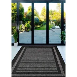 Homemaker Black Gel Backed Border Rug