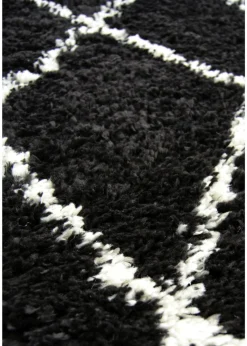 Homemaker Black Snug Shaggy Diamond Rug