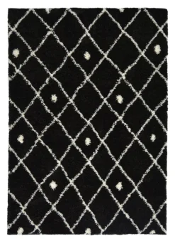 Homemaker Black Snug Shaggy Diamond Rug