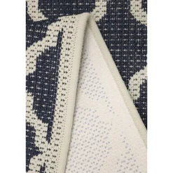 Homemaker Navy Trellis Gel Flatweave Runner Rug