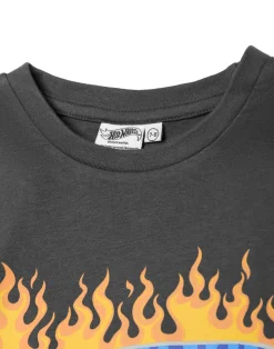 Hot Wheels Boys Grey Flame Logo Long Sleeved T-Shirt (3 - 12 Years)