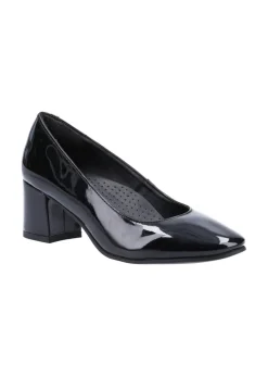 Hush Puppies Black Anna Patent Court Shoes