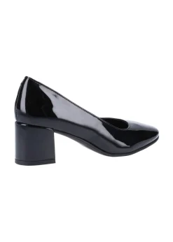 Hush Puppies Black Anna Patent Court Shoes