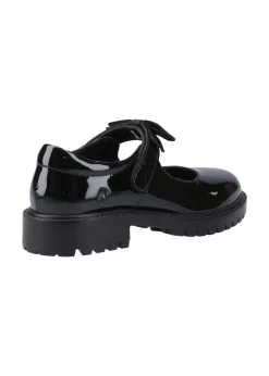 Hush Puppies Black Astrid Bow Patent Senior