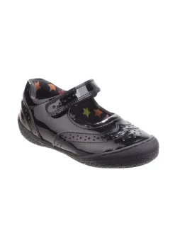 Hush Puppies Black Rina Junior Patent School Shoe