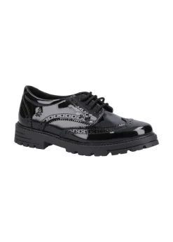 Hush Puppies Girls Black Maxine Patent Senior School Shoes (Older 3-5)