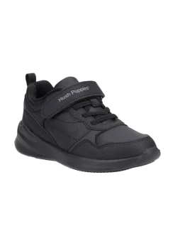 Hush Puppies Unisex Black Marling Bungee Lace Senior School Shoes (Older 3-5)