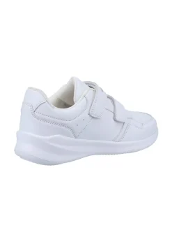 Hush Puppies Unisex White Marling Easy Junior School Shoes (Younger 10 - Older 2)