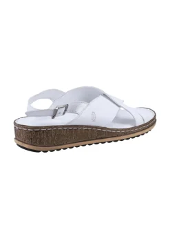Hush Puppies White Elena Cross Over Wedge Sandal