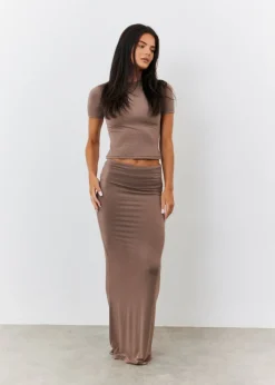 In The Style Brown Maxi Skirt