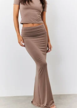 In The Style Brown Maxi Skirt