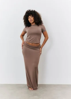 In The Style Brown Maxi Skirt