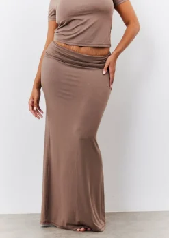 In The Style Brown Maxi Skirt