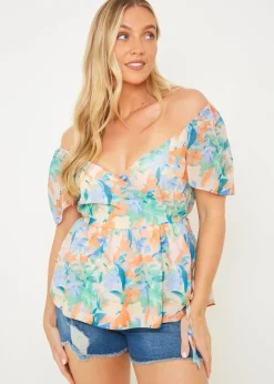 In The Style Multicolour Floral Wrap Blouse