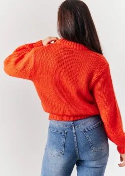 In The Style Red Chunky Knit Jumper