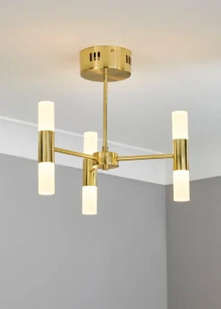 Inlight 3 Arm Brass Tube 6LT Led Chandelier (35cm x 39cm)