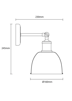 Inlight Austin Metal Wall Light (25cm x 16cm x 16cm)