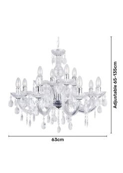 Inlight Charlotte 12 Light Chandelier (135cm x 63cm x 63cm)