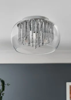 Inlight Chrome Rods 3 Light Flush Ceiling Light (15cm x 24cm x 24cm)