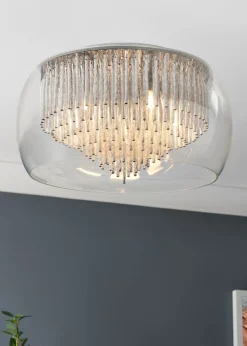 Inlight Chrome Rods 5 Light Flush Ceiling Light (18cm x 30cm x 30cm)