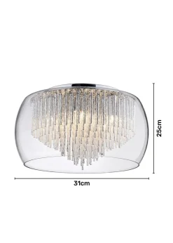 Inlight Chrome Rods 5 Light Flush Ceiling Light (18cm x 30cm x 30cm)