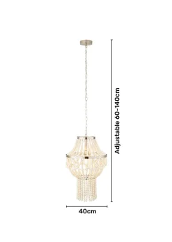 Inlight Clara Wooden Beaded Chandelier (140cm-60cm x 40cm)
