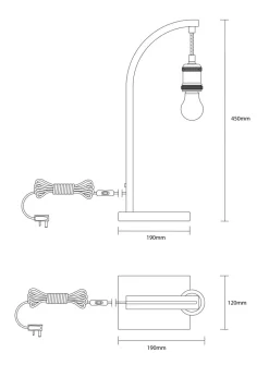 Inlight Hanging Bulb Table Lamp (45cm x 16cm x 12cm)