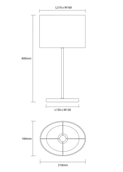 Inlight Maroon Velvet Stick Table Lamp (40cm x 16cm x 21cm)