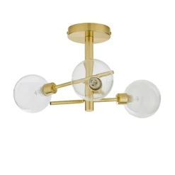 Inlight Nova Brass 3LT Ceiling Light (21cm x 48cm x 48cm)