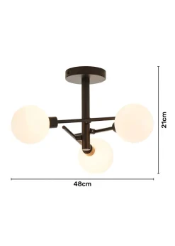 Inlight Nova 3LT Ceiling Light Black (48cm x 48cm x 21cm)