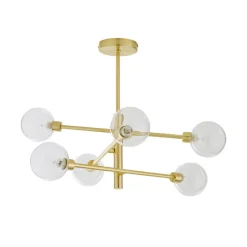 Inlight Nova Semi Flush Ceiling Light Brass (56cm x 60cm x 60cm)