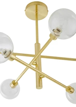Inlight Nova Semi Flush Ceiling Light Brass (56cm x 60cm x 60cm)