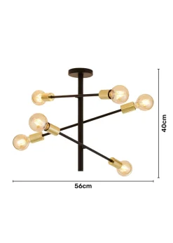 Inlight Tribecca Semi Flush 6LT Ceiling Light (64cm x 56cm x 40cm)
