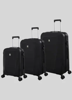 IT Luggage Black Hard Suitcase