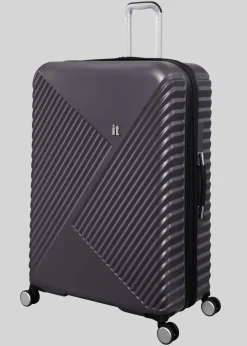 IT Luggage Dark Grey Inclining Hard Shell Suitcase
