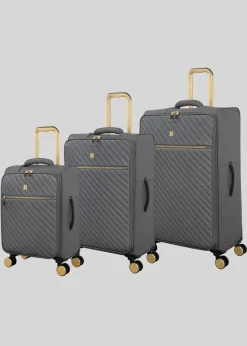 IT Luggage Grey Desirable Soft Suitcase