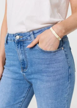 Izabel London Blue High Waist Straight Leg Denim Jeans