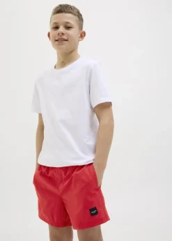 Jack & Jones Jnr Red Swim Shorts