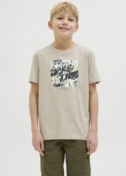 Jack & Jones Kids Beige Hawaii T-Shirt (8-16yrs)