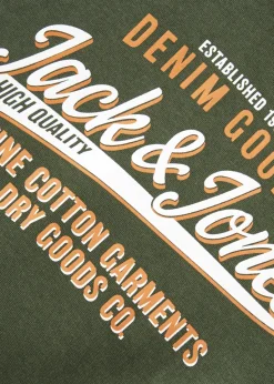 Jack & Jones Kids Khaki Printed Hoodie (8-16yrs)