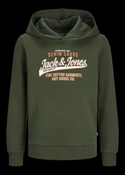 Jack & Jones Kids Khaki Printed Hoodie (8-16yrs)