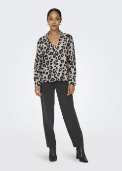 JDY Beige Animal Satin Shirt