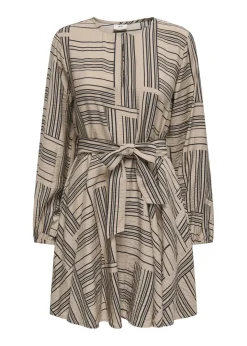 JDY Beige Life Belted Mini Dress